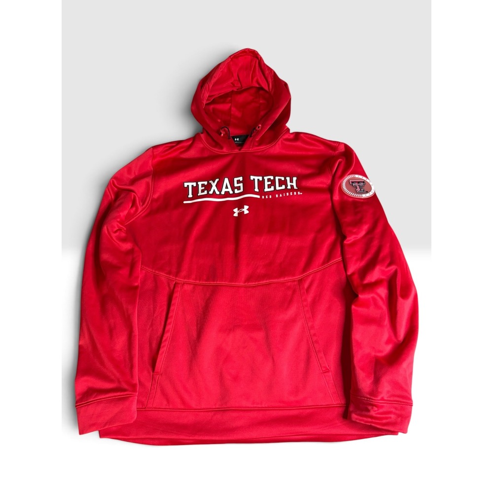 Under Armour Texas Tech Red Raiders Hoodie Mens Large Red Pullover Sweatshirt